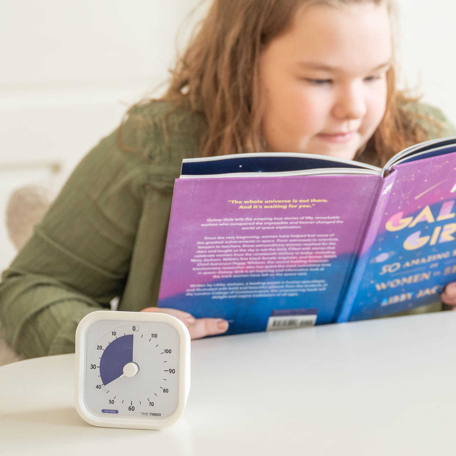 Time Timer MOD Education 120 min - 9x9 cm - Hvid/Lilla