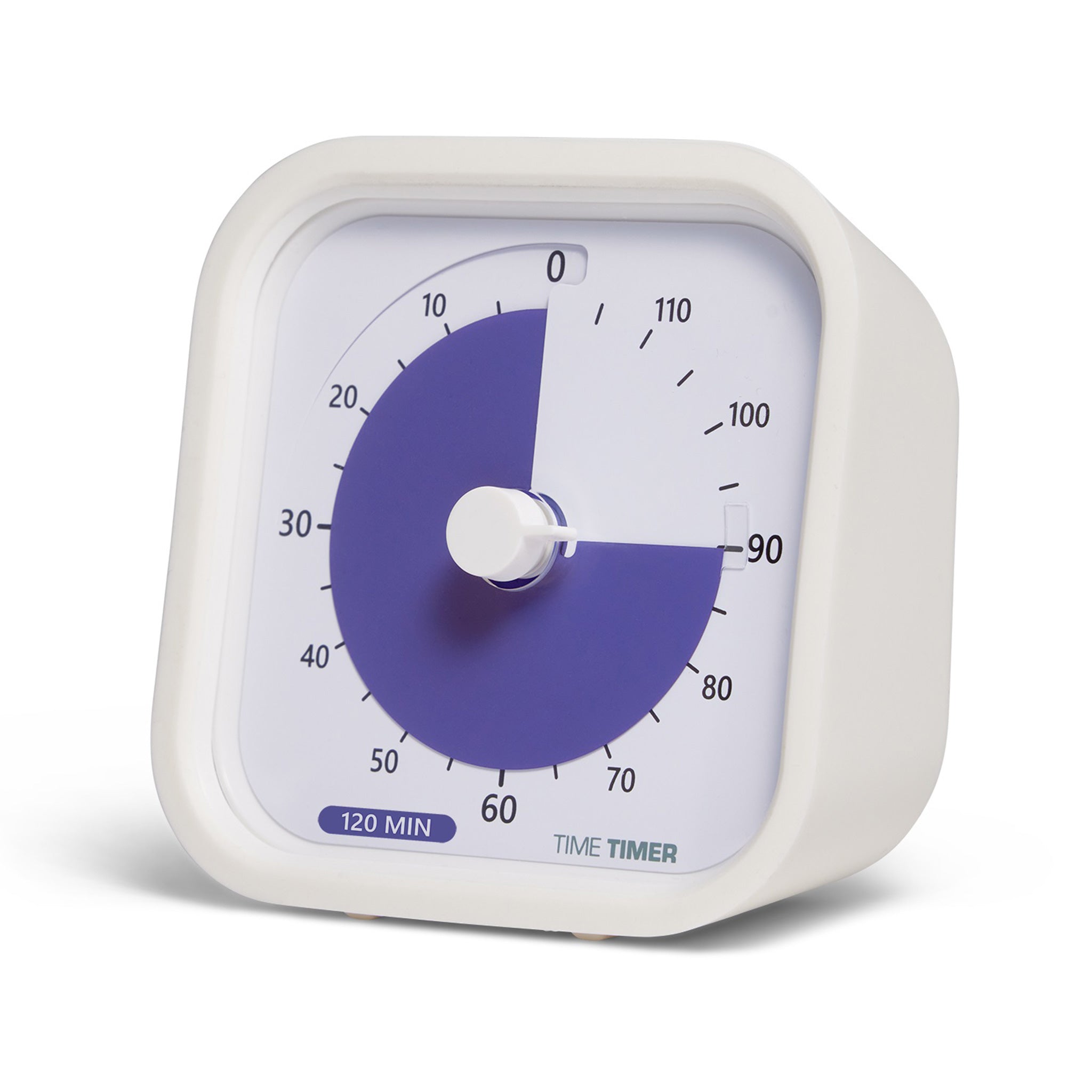 Time Timer MOD Education 120 min - 9x9 cm - Hvid/Lilla – TimeTimer.dk