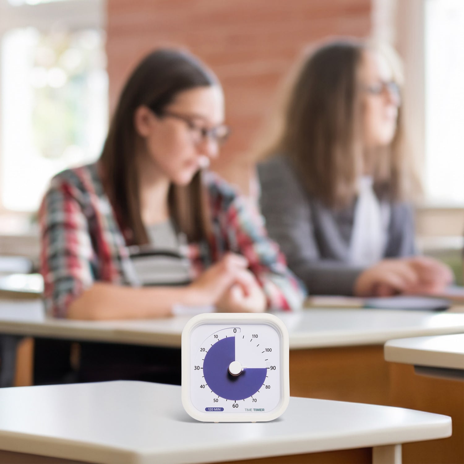 Time Timer MOD Education 120 min - 9x9 cm - Hvid/Lilla