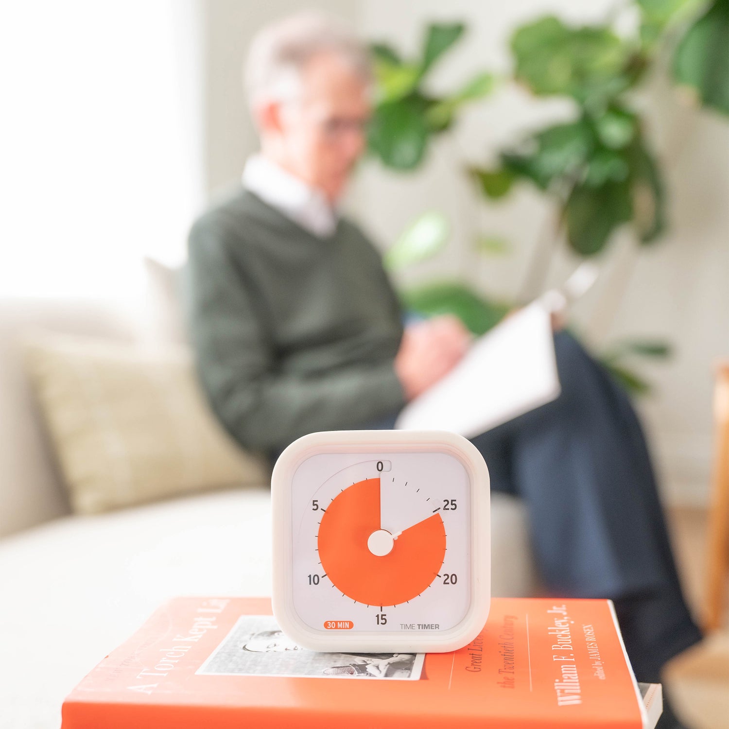 Time Timer MOD Education 30 min - 9x9 cm - Hvid/Orange