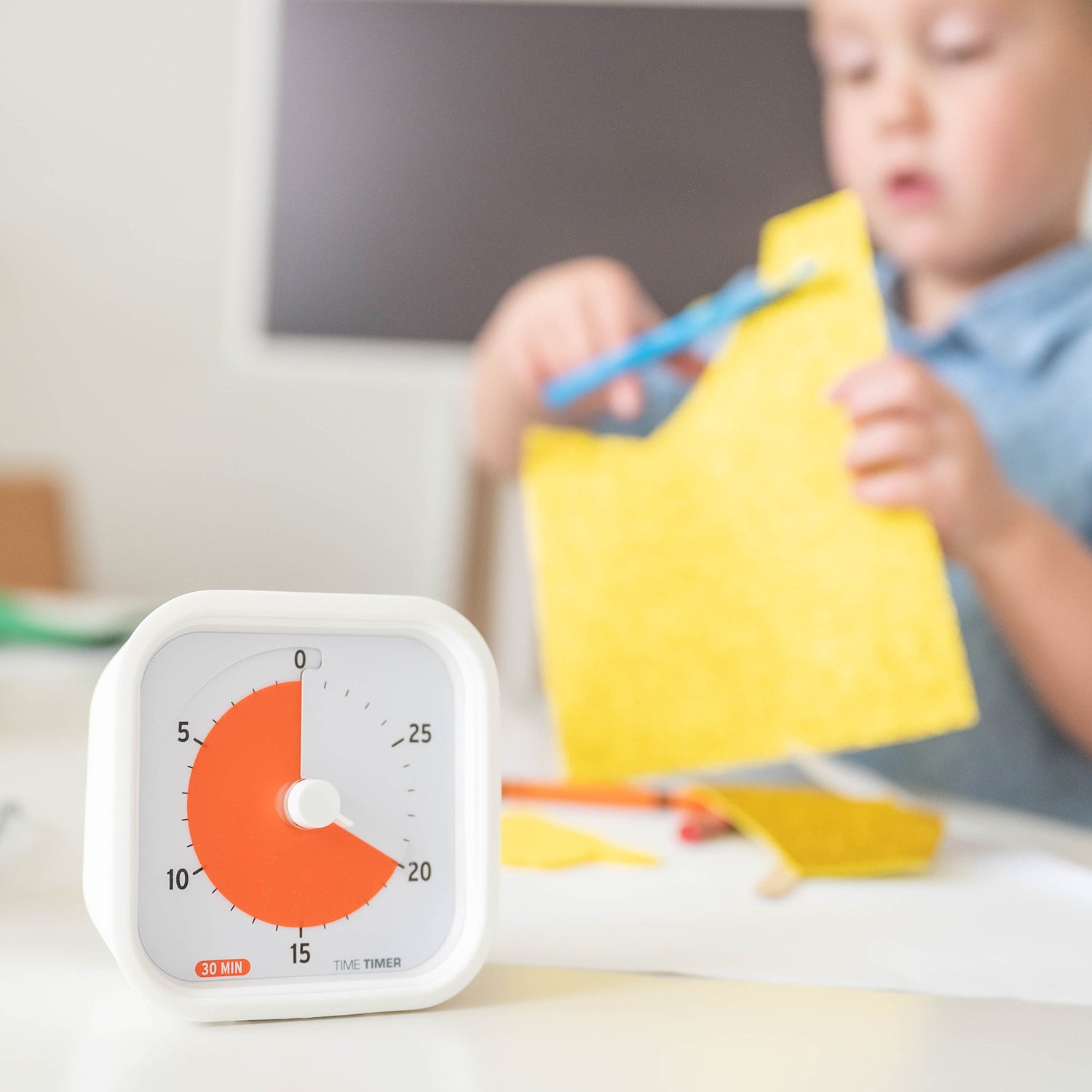 Time Timer MOD Education 30 min - 9x9 cm - Hvid/Orange