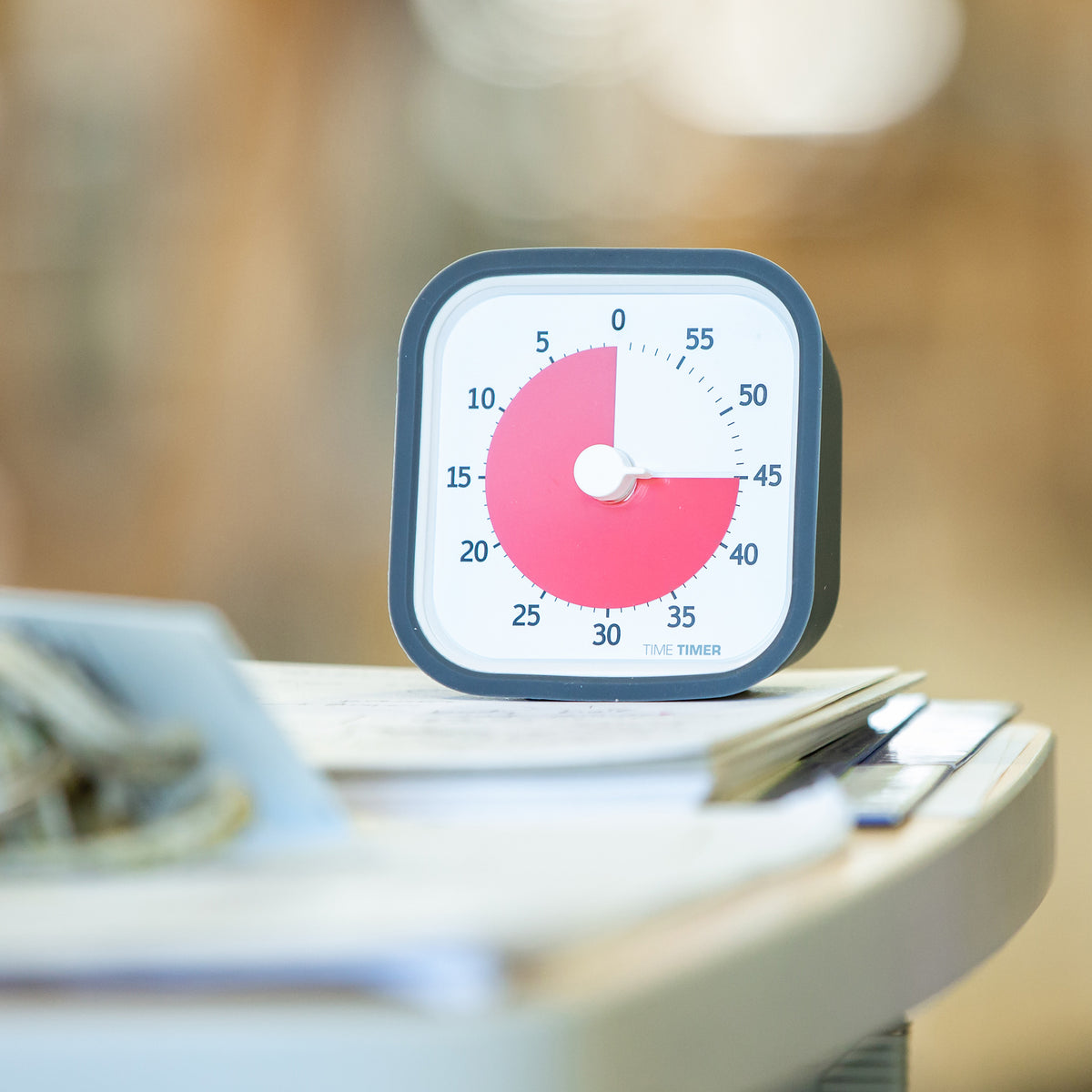 Time Timer MOD Education 60 min - 9x9 cm - Charcoal/Rød – TimeTimer.dk