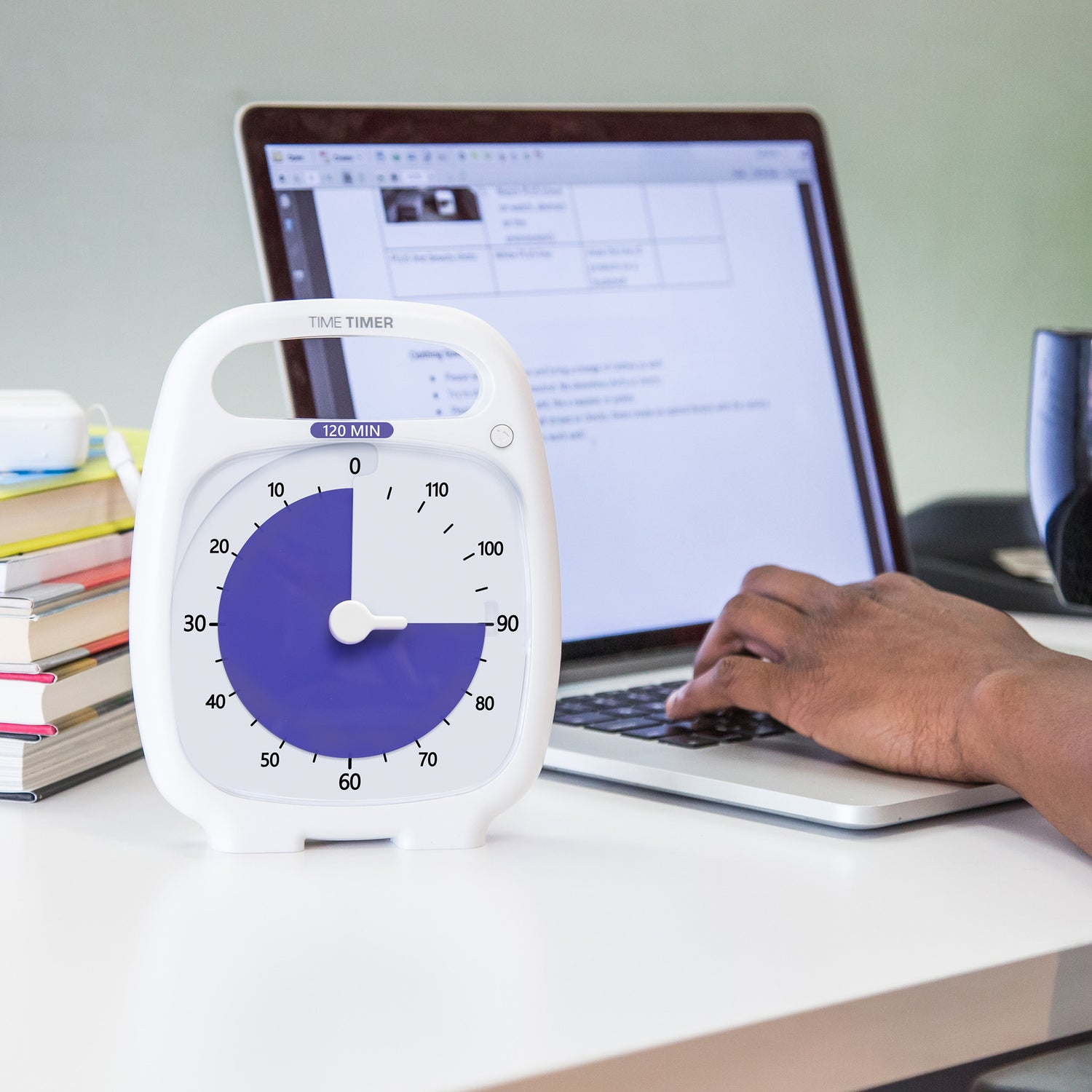 Time Timer PLUS 120 min - Hvid/lilla