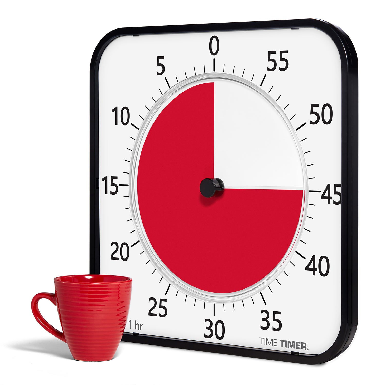 Time Timer MAX 5min til 24 timer - 44x44 cm - Sort/rød